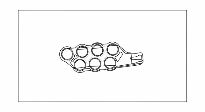 Brass Knuckles Outline Vector Illustration