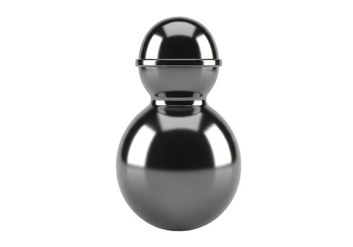 Shiny metallic push button or knob