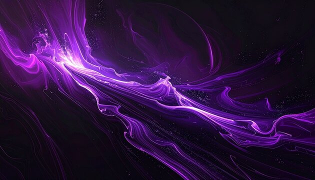 Abstract glowing purple energy streams on dark backdrop