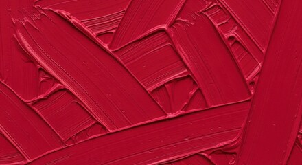Fototapeta premium Vibrant red brush strokes creating bold abstract texture background