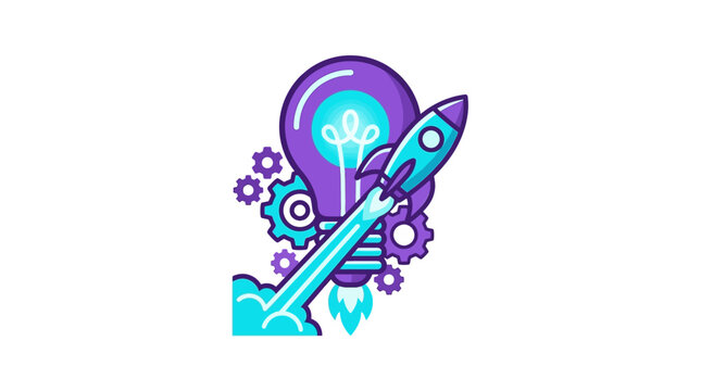 Rocket Ship Launching Into Space.
