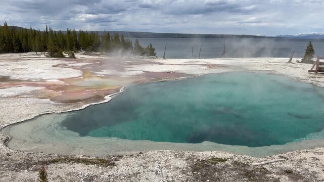 Abyss Pool, a hot spring in West Thumb Geyser Basin, Yellowstone