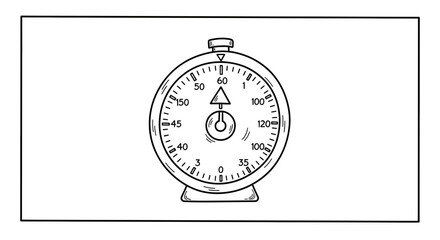 Naklejka premium Vintage Stopwatch Illustration: Retro Time Measurement Device