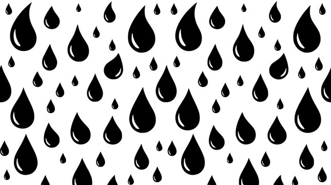Black teardrop shaped droplets on a white background vector illustration design