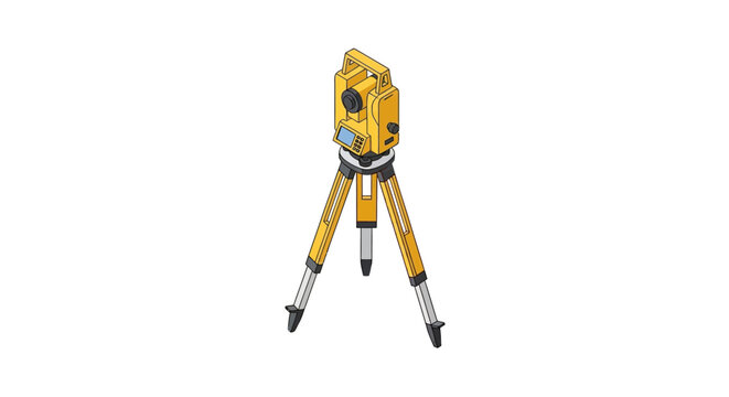 Professional yellow laser level on sturdy tripod setup.