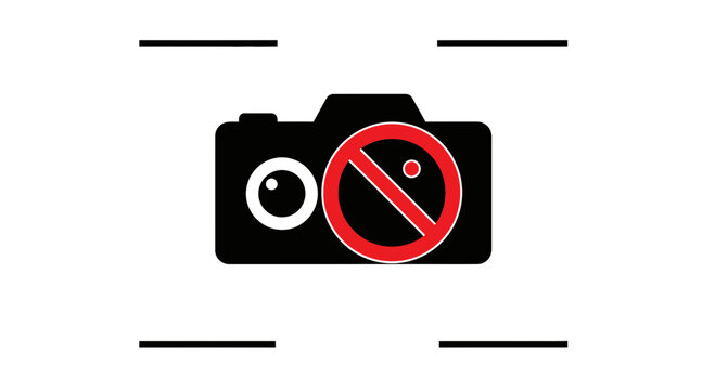 No Camera Allowed Sign, Forbidden Photography Symbol, Restricted Area