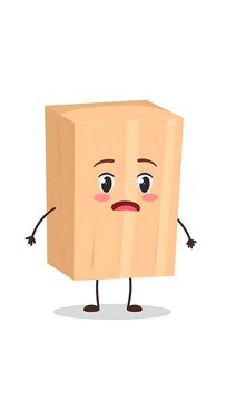 A worried-looking cube character