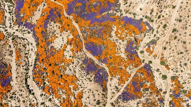 Vibrant California Poppies Blanket Desert Landscape in Spring Bloom