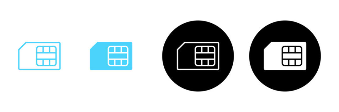 Sim card icon vector. dual sim card sign and symbol