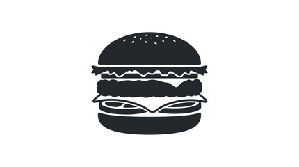 Fototapeta premium Simple Black Silhouette of a Delicious Burger Icon