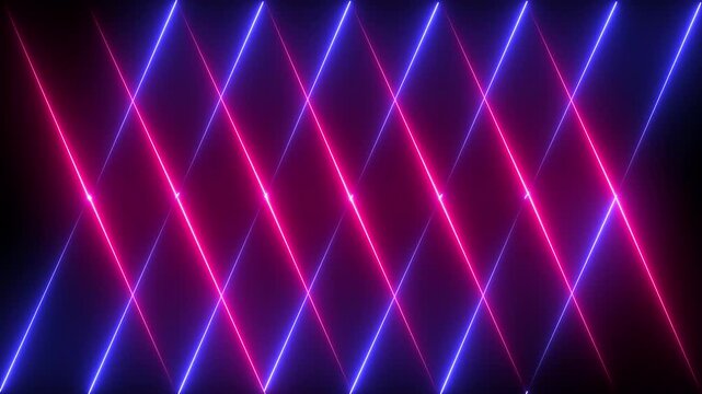 Abstract neon glowing line icon animation . 4k animation Horizontal glowing colorful neon line animation .Neon color lines as colorful laser wallpaper.