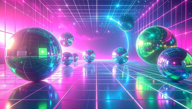 Retro Y2K Cyber Pop Abstract Background Nostalgic Early 2000s Digital Aesthetic