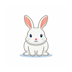 Obraz premium Cute cartoon white rabbit illustration