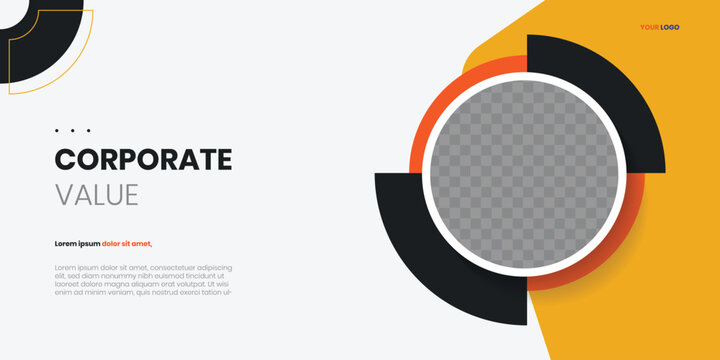 Business Corporate Value Cover Template for presentation. Corporate Value Cover Design Template. Can be adapt to Brochure, Annual Report, Magazine, Poster, Business Presentation, Portfolio