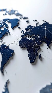 Global Network Connections on a World Map Illustration.