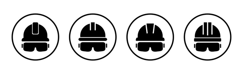 Fototapeta premium Helmet icon vector illustration. Motorcycle helmet sign and symbol. Construction helmet icon. Safety helmet