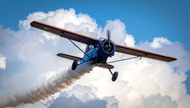 Pitts Special aerobatic plane is performing its part in air show.