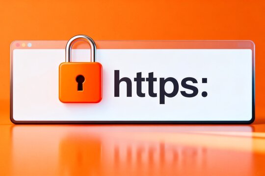 Orange padlock on HTTPS secure browser window
