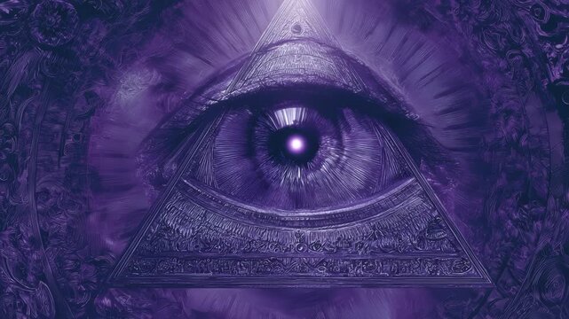 Mystical eye of providence illuminating with intensity and surreal aura