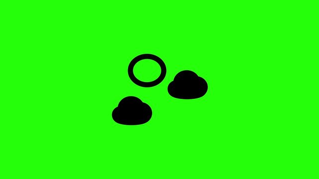 4K horizontal layout featuring a glowing full moon surrounded by dynamic night clouds silhouette bouncing fluidly. Tactical popup nature icon.