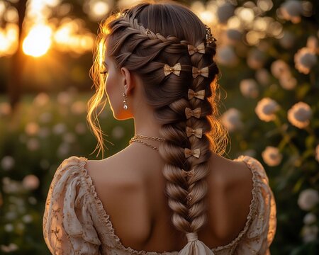 Voluminous french braid texture bridal hair