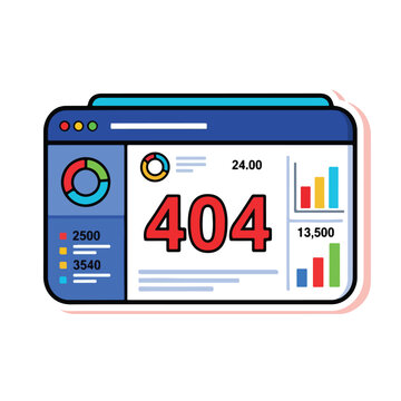 404 Error Web Page Dashboard Illustration Concept.