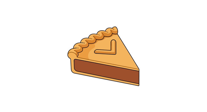 Delicious illustrated slice of pumpkin pie dessert.
