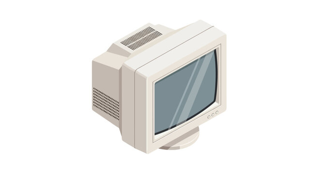 Vintage CRT computer monitor with classic design elements.