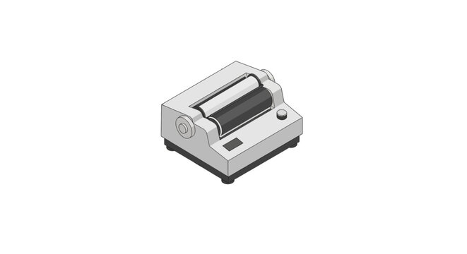 Compact white portable receipt printer on desk setup.
