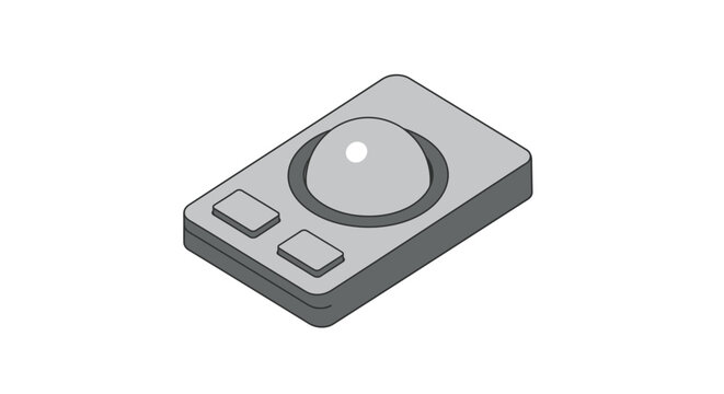 Modern wireless computer mouse isolated detailed view.