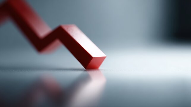 interest rate decline chart financial recession concept