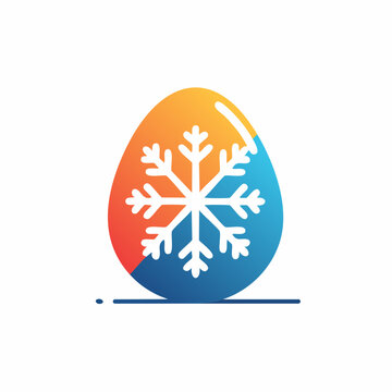 Snowflake on a gradient egg shape