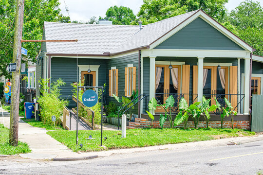 New Orleans, LA, USA - May 26, 2026: Front of Award-winning Dakar Restaurant on Leake Avenue in Uptown Neighborhood