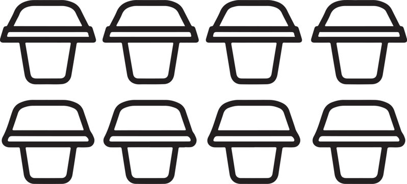 set of Flat design parking meter icons in black and white