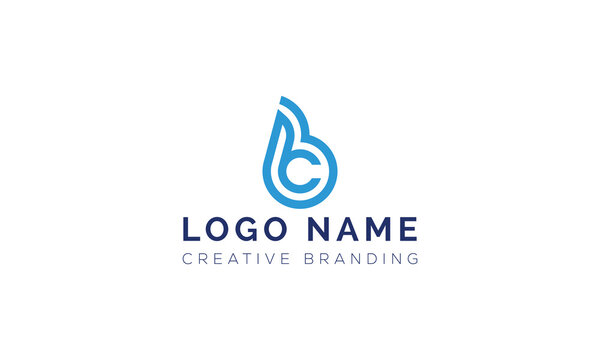 Elegant blue letter bc monogram logo icon with monogram alphabet corporate
