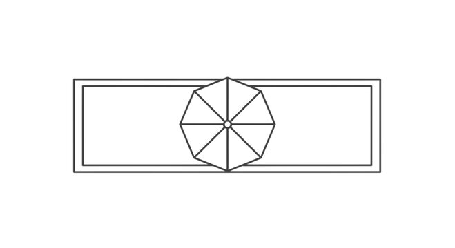 Abstract Geometric Octagon Shape Inside Rectangle Frame, Minimalist Design Element