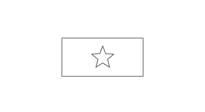 Simple Outline Star on Rectangle Background Vector Icon