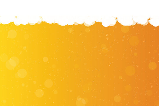 Golden beer foam with bubbles, abstract background, orange