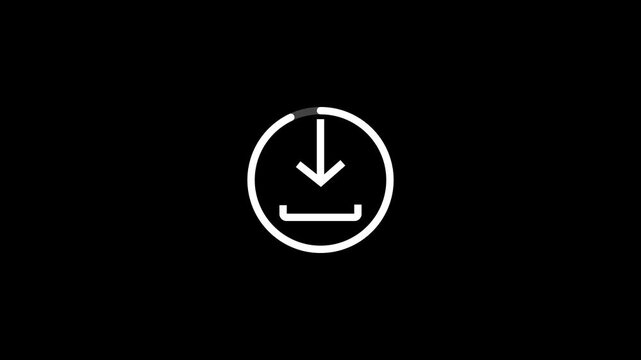 Download symbol with loading progress bar animation design. download progress, load game data, buffering process.