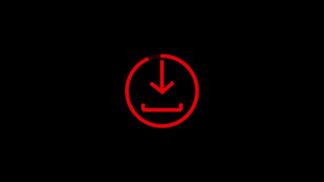 Download symbol with loading progress bar animation design. download progress, load game data, buffering process.