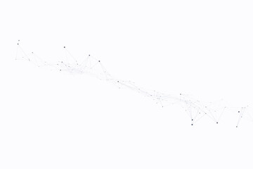 Fototapeta premium Abstract 3d network of connected nodes and lines on white background, connection