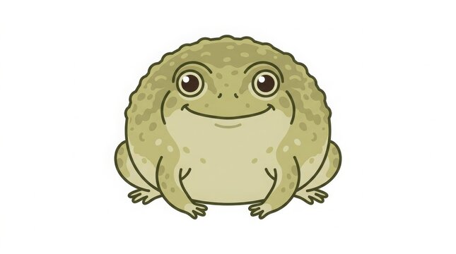 Cute rain frog vector illustration, round body, small legs, simple flat design, isolated on white background