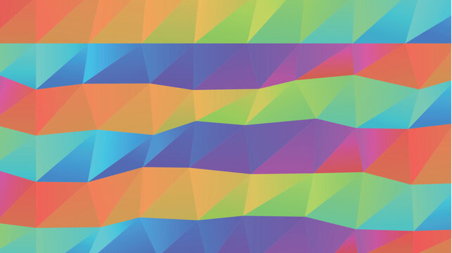 Vibrant Colorful Low Poly Triangular Pattern Background
