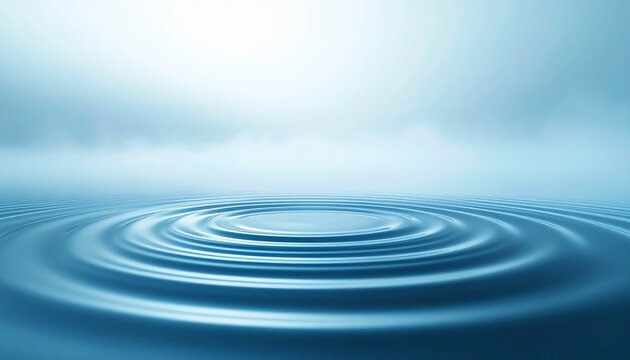 Calm Ripples on Water Surface with Soft Light and Fog
