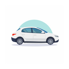 Fototapeta premium Flat design illustration of a white modern car