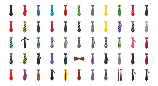 Colorful Collection of Neckties and Bow Ties for Fashion and Business
