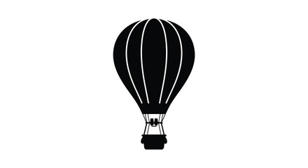 Naklejka premium Hot air balloon silhouette against a white background