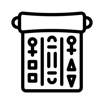 mayan glyph line icon