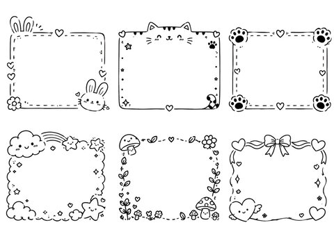Collection of cute cartoon frame designs.