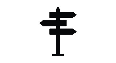 Directional signpost with multiple arms flat vector illustration on white background © Bismillahadobe